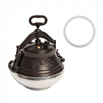Афганский казан на 5 литров черный с боковыми с ручками
