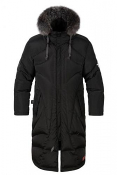 ПАЛЬТО ПУХОВОЕ PREMIUM ЧЕРНО/СЕРЫЙ