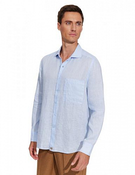 РУБАШКА NORVEG LINEN МУЖСКАЯ ПРЯМАЯ ЦВЕТ БЛЕДНО-ГОЛУБОЙ