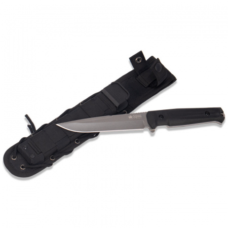 Нож Delta D2 TW (Tacwash, Черная рукоять, Черные  ножны)