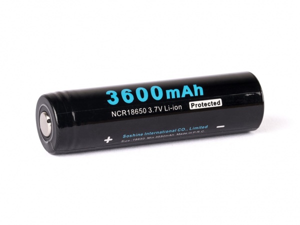 Аккумулятор литий-ионный Soshine 18650 3600mAh 3.7V PCB