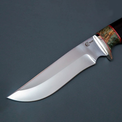 Нож Галеон, ст.N690,мельхиор,стаб.кар.бер.,черное дерево