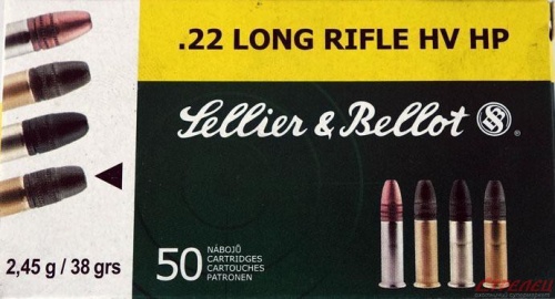 Патрон к.22LR HV HP 2,45гр эксп S&B 1уп/50шт