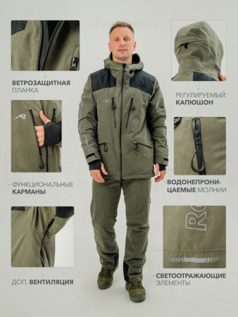КОСТЮМ ВЕТРОВЛАГОЗАЩИТНЫЙ РОСОМАХА (ХАКИ)