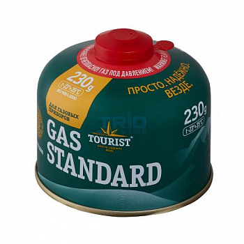 Газ баллон GAS STANDARD (TBR-230) для портативных приборов - резьбовой, «Tourist