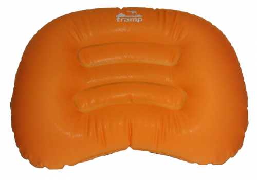 Подушка Tramp надувная под голову (дорожная) TRA-160 (оранжевый/серый)