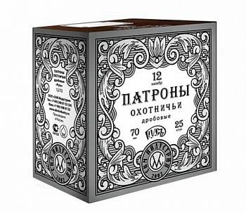 Патрон к.12х70 №9 СКМ Русь 32гр п.Россия Дисп ," Русь"1уп/25шт