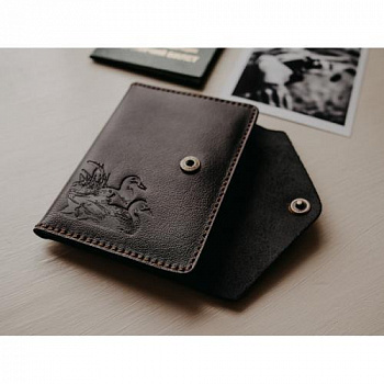 Обложка для охотничьих документов (Черный, Утки)