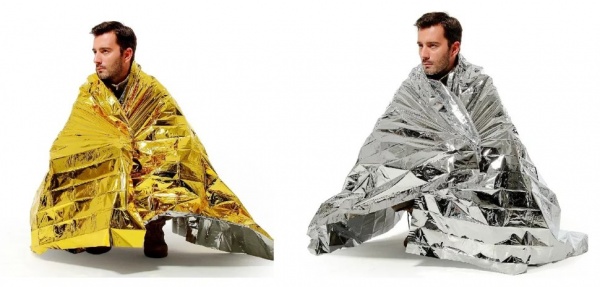 Термоодеяло "СЛЕДОПЫТ", 160х210 см, серебро/золото