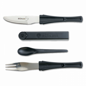 Набор походный ложка,вилка, нож нерж сталь в пласBK03BO800 Snac Pac Black -