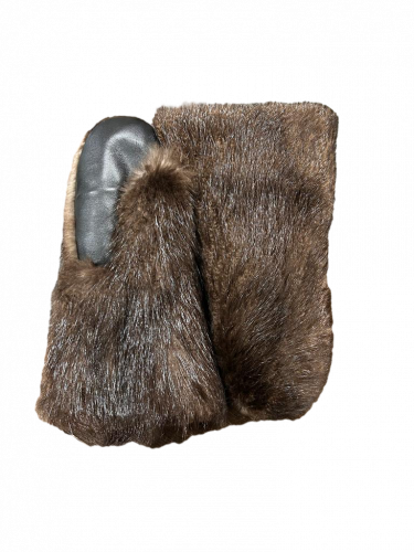 Краги меховые Бобр нат черный (к)