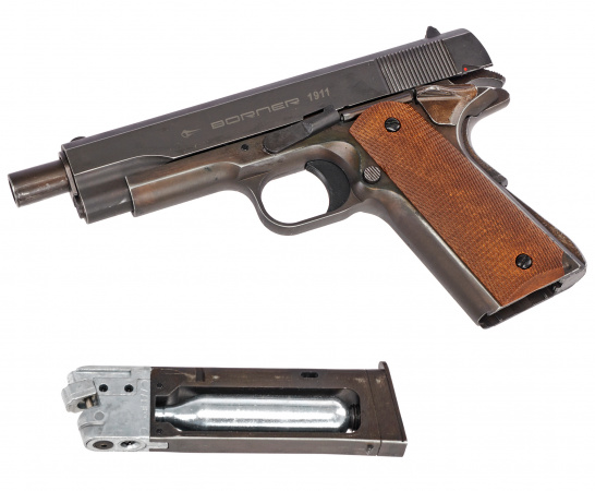 Пистолет пневм. BORNER 1911 Blowback кал. 4,5 мм/Bbs
