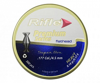 Пуля пневм. RIFLE Premium Series Flathead Heavy 4,5 мм. 0,53 гр. (500 шт. в банк