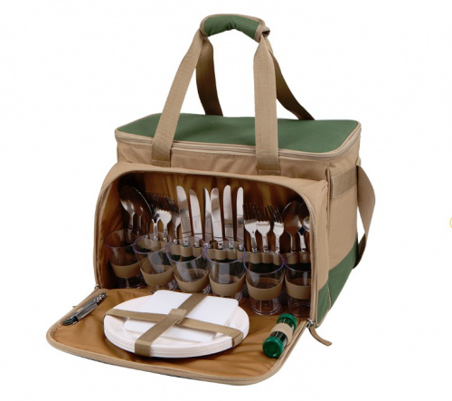 Набор для пикника "Арктика" 4100-6 зелёный с рисунком