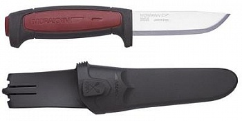 Нож Morakniv Pro C, углеродистая сталь, резиновая ручка с красной вставкой, 1224