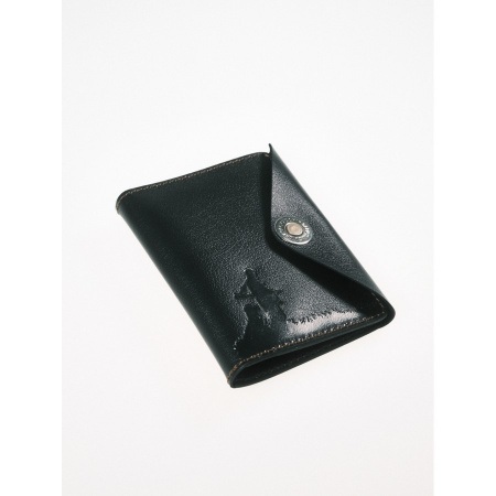 Обложка для охотничьих документов (Черный, Охотник с собакой)