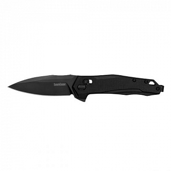 Нож K2041 Monitot - склад., рукоятьчерн.нейлона, черный клинок D2