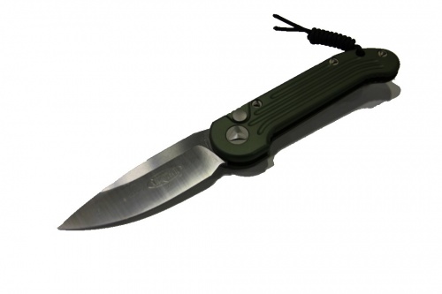 Нож MT_135-4OD LUDT Satin - авт-кий , зеленая рукоять, темляк