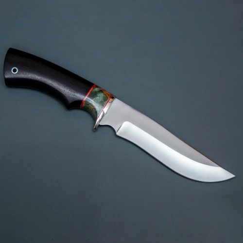 Нож Галеон, ст.N690,мельхиор,стаб.кар.бер.,черное дерево
