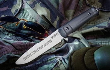 Нож DELTA TRAINING SW BKH (StoneWash, Black Kraton Handle) туристический