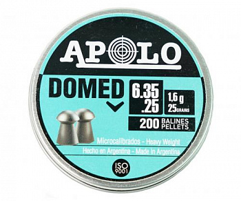 Пуля пневм. APOLO "Domed", для винт., 6.35 1.6 гр. (200 шт.)