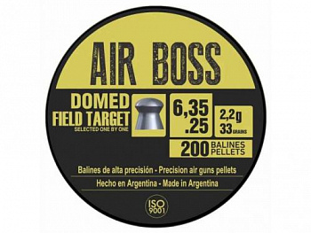 Пуля пневм. APOLO AIR BOSS "Domed Field Target", 6.35к. 33 gr (200 шт.)